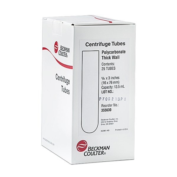 355630_10 mL Open-Top Thickwall Polycarbonate Tube, 16 x 76mm - 25Pk